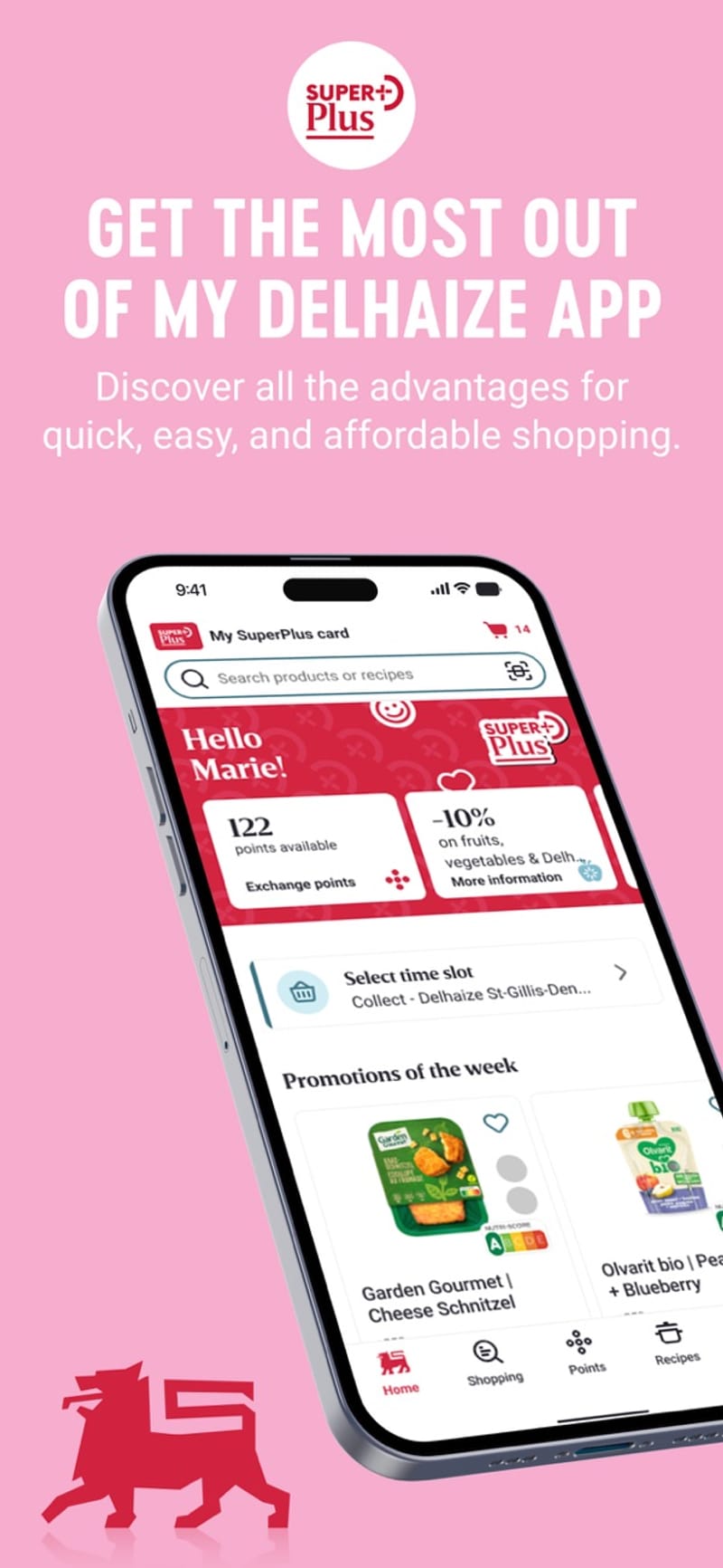 Schermafbeelding van de My Delhaize-app